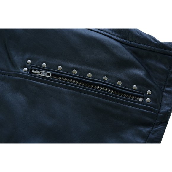High Mileage Ladies Black Fringe and Rivet Leather Jacket - Picture 7 of 8